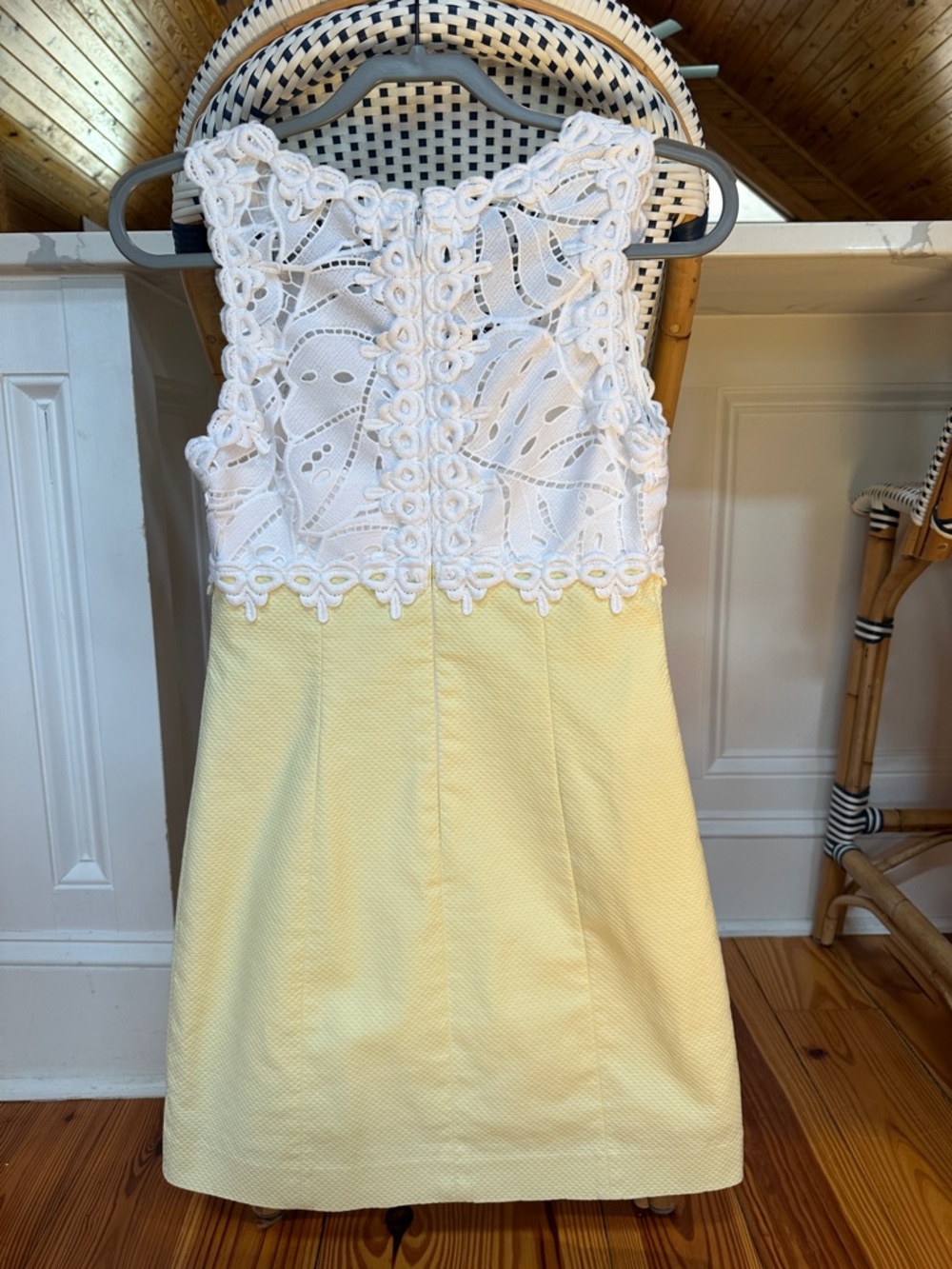 Lilly Pulitzer White Lace & Yellow Mini Dress - Picture 2 of 4
